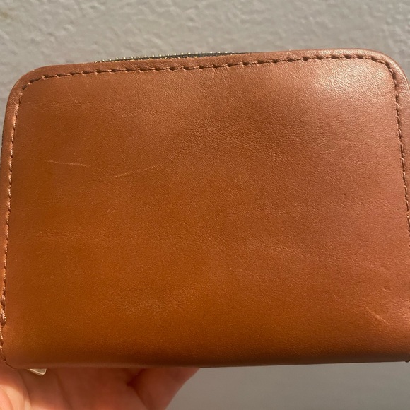 Portland Leather Small Zip Wallet in Honey - Picture 3 of 5